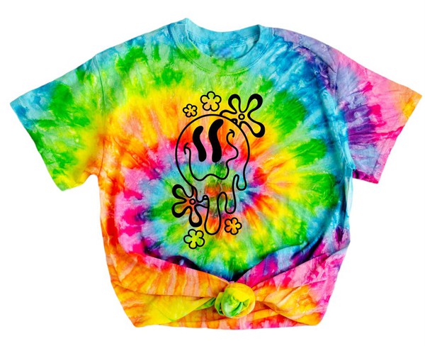 Drippy Smiley Tie Dye Short Sleeve Tee T-Shirt