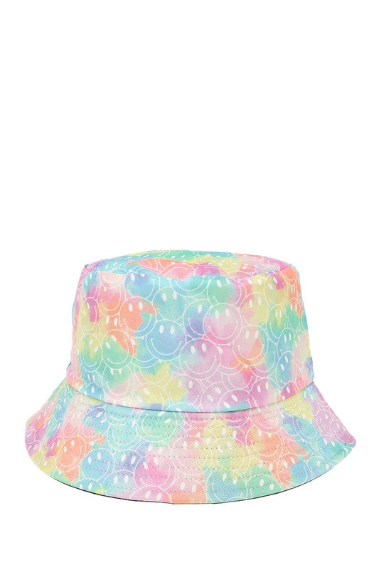 Colorful Smiley Face Reversible Bucket Hat