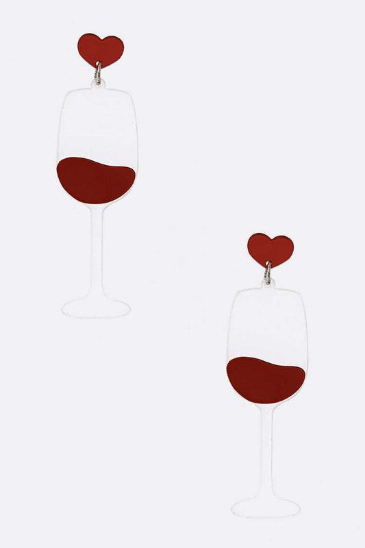 Iconic Wine Glass Dangling Earrings