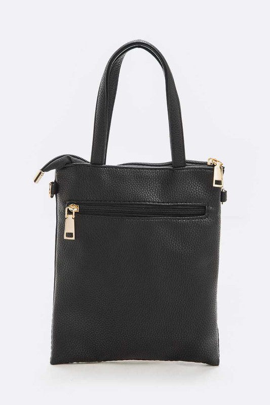 Pearl Accent Black Girl Pride Top Handle Bag