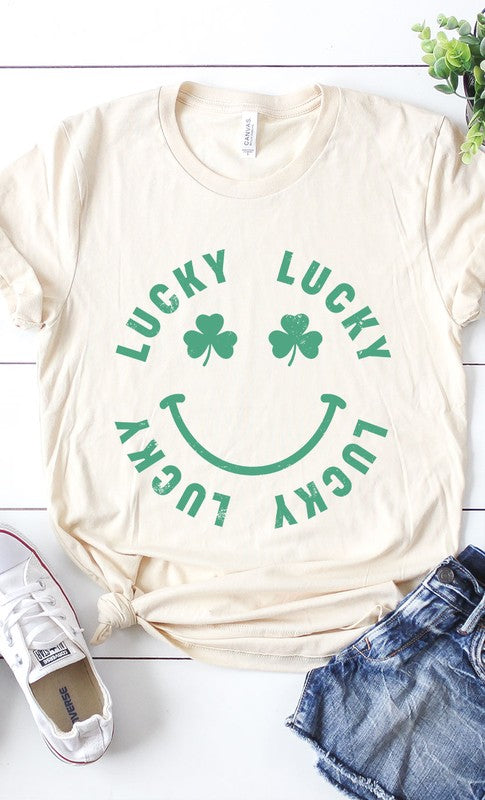 Retro Lucky Smiley Graphic Tee T-Shirt PLUS