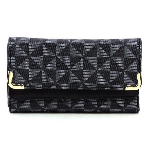 Monogram Tri-fold Clutch Wallet Cell Phone Wallet