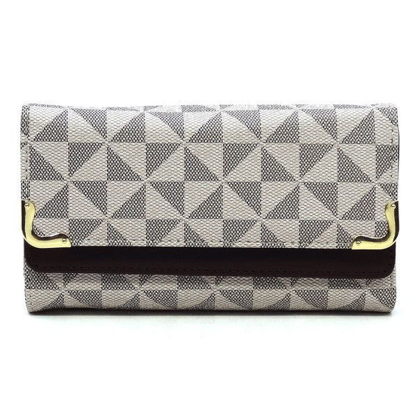 Monogram Tri-fold Clutch Wallet Cell Phone Wallet