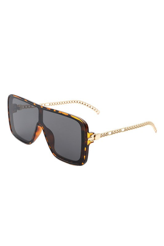 Square Fashion Flat Top Oversize Retro Sunglasses