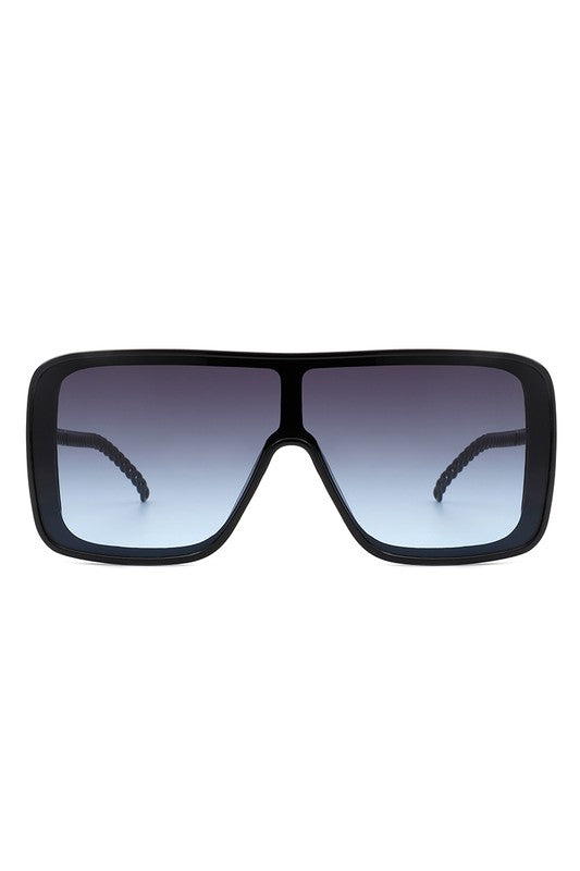 Square Fashion Flat Top Oversize Retro Sunglasses