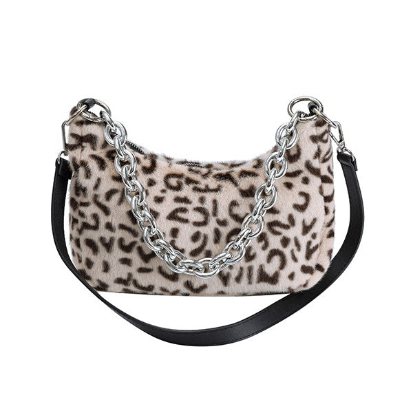 LEOPARD PRINT PLUSH BAG