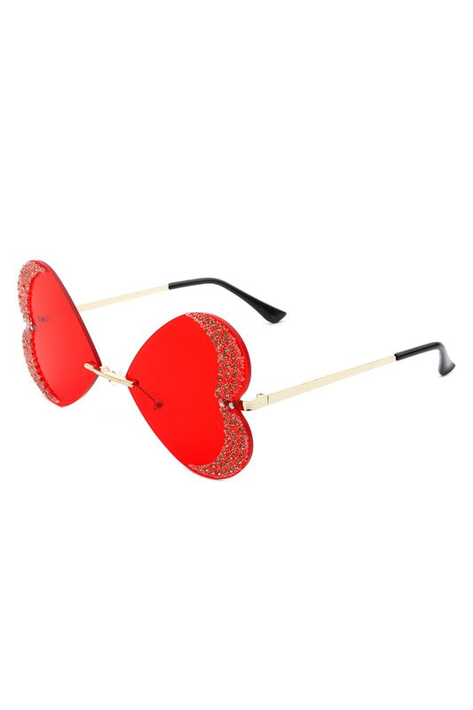 Rimless Butterfly Tinted Fashion Women Sunglasses