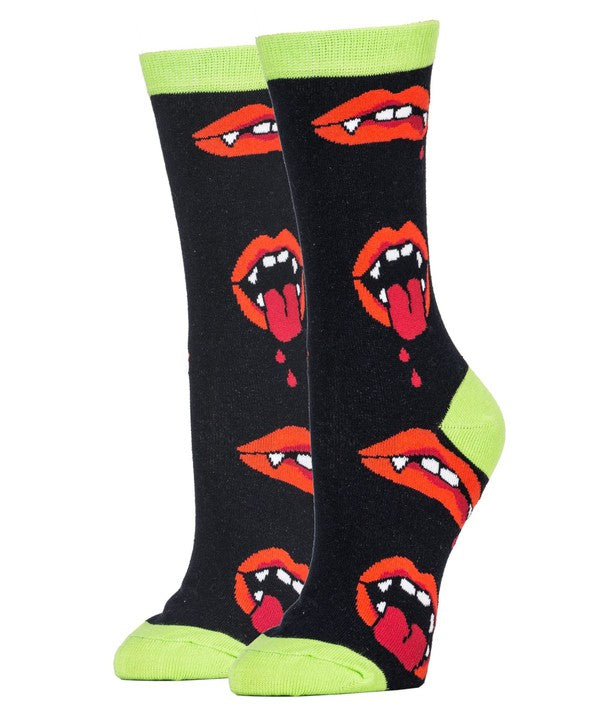 Ahhh Vampire - Women's Funny Halloween Crew Socks
