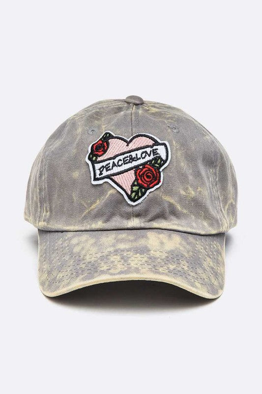 Peace And Love Patch Tie Dye Cotton Cap