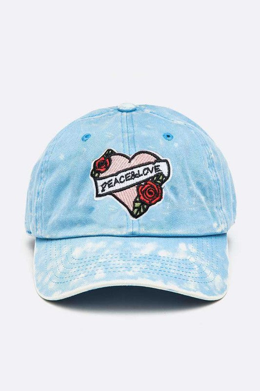 Peace And Love Patch Tie Dye Cotton Cap