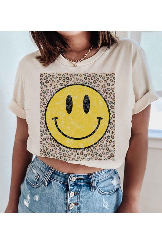 HAPPY LEOPARD GRAPHIC T-SHIRT