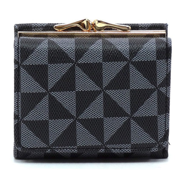 PM Monogram Kiss Lock Tri-fold Wallet