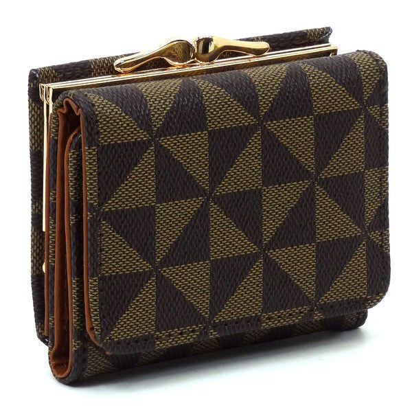 PM Monogram Kiss Lock Tri-fold Wallet