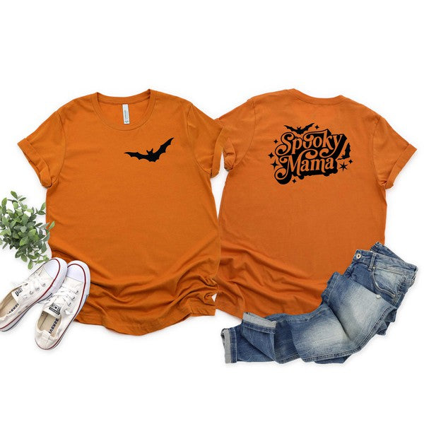 Spooky Mama Bats Front & Back Graphic Tee