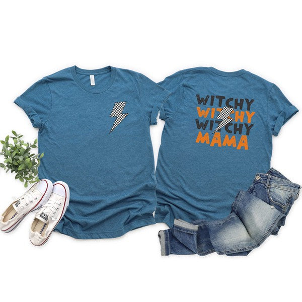 Witchy Mama Lightning Bolt Front & Back  Tee