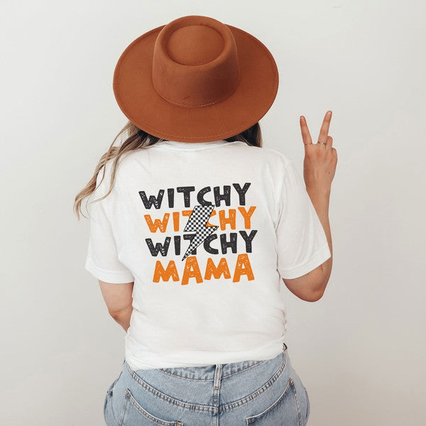 Witchy Mama Lightning Bolt Front & Back  Tee