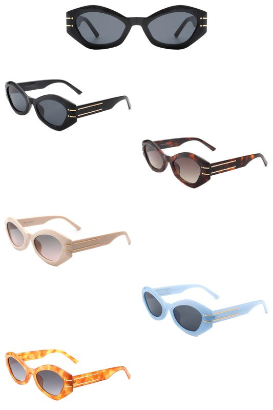 Geometric Oval Slim Fashion Round Sunglasses