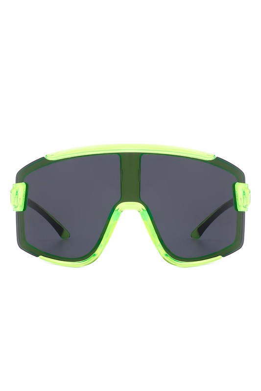 Oversize Sporty Square Chunky Shield Sunglasses