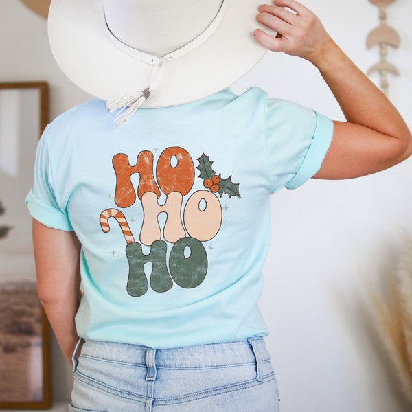 Retro Ho Ho Ho Front & Back Graphic Tee