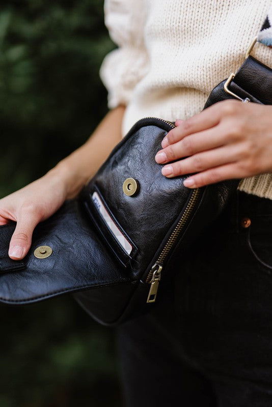 SUTTON SLING CROSSBODY WITH WOVEN STRAP