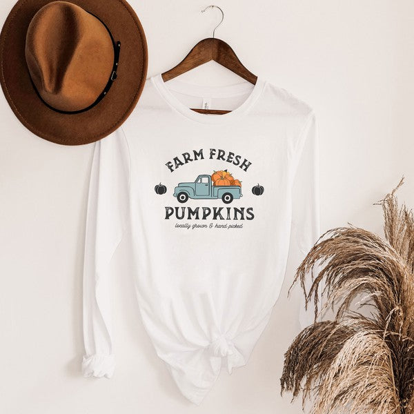 Farm Fresh Pumpkins Truck Long Sleeve Tee