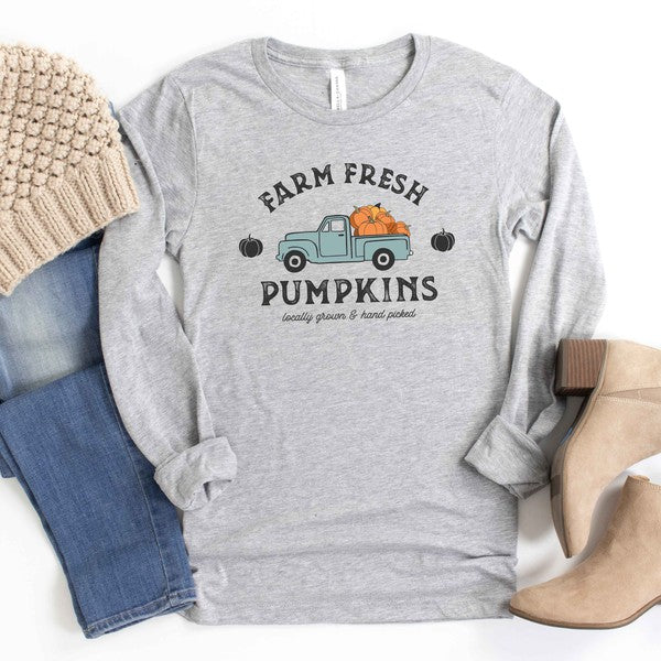 Farm Fresh Pumpkins Truck Long Sleeve Tee