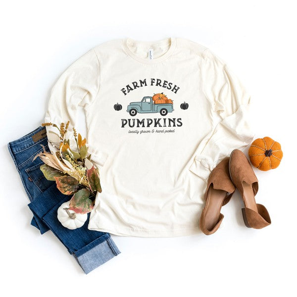 Farm Fresh Pumpkins Truck Long Sleeve Tee