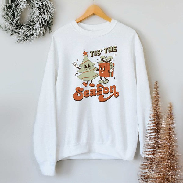 Retro Tis The Season Tree Graphic Sweatshirt