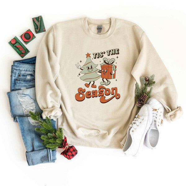 Retro Tis The Season Tree Graphic Sweatshirt