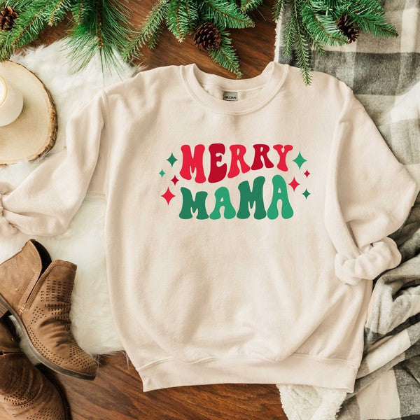 Merry Mama Stars Graphic Sweatshirt