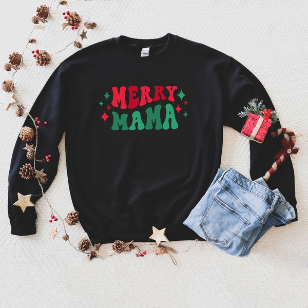 Merry Mama Stars Graphic Sweatshirt