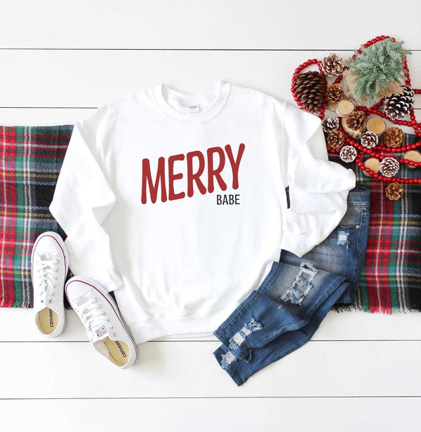 Merry Babe Red Graphic Sweatshirt