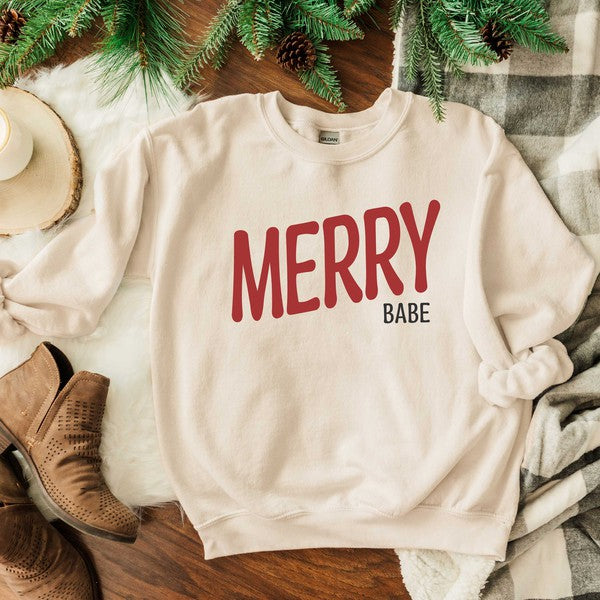 Merry Babe Red Graphic Sweatshirt