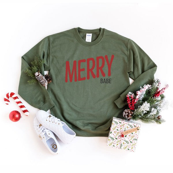 Merry Babe Red Graphic Sweatshirt