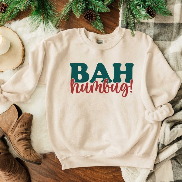 Bah Humbug Red And Green Graphic Sweatshirt