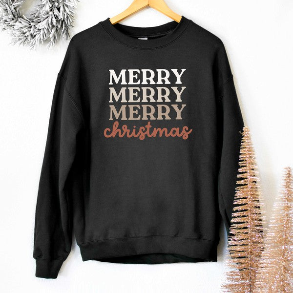 Merry Christmas Cursive Graphic Sweatshirt