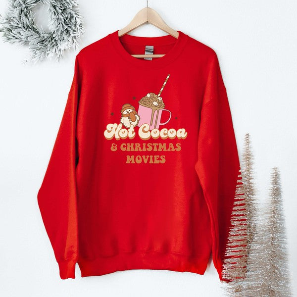 Hot Cocoa And Christmas Movies Graphic Sweatshirt