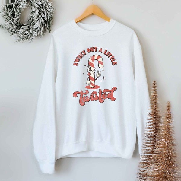 A Little Twisted Candy Cane Graphic Sweatshirt