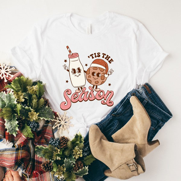 Tis The Season Milk And Cookie Short Sleeve Tee