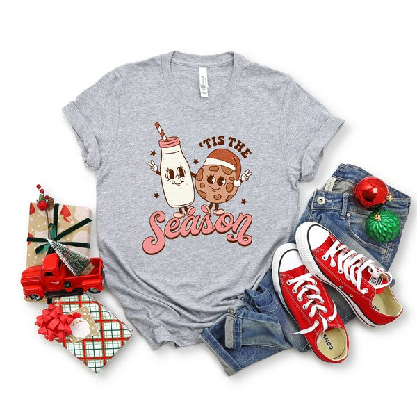 Tis The Season Milk And Cookie Short Sleeve Tee