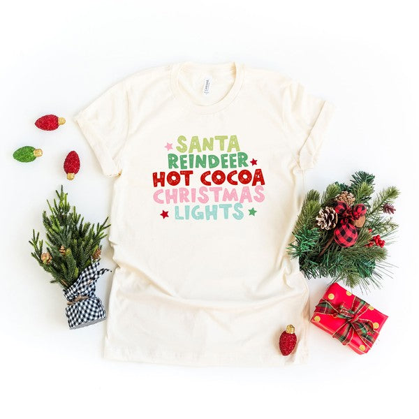 Santa Reindeer Hot Cocoa Short Sleeve Tee