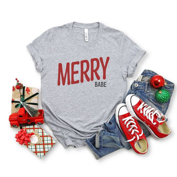 Merry Babe Red Short Sleeve Graphic Tee