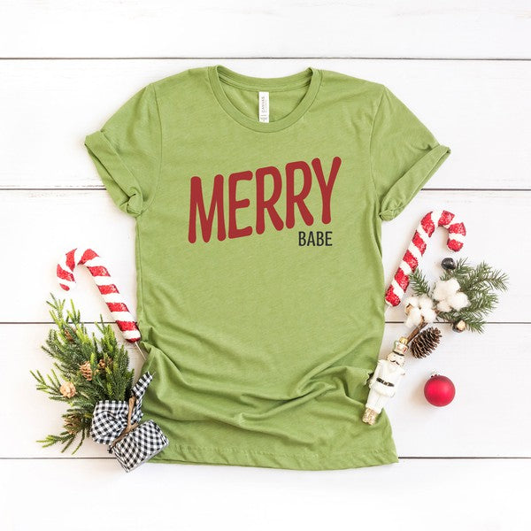 Merry Babe Red Short Sleeve Graphic Tee