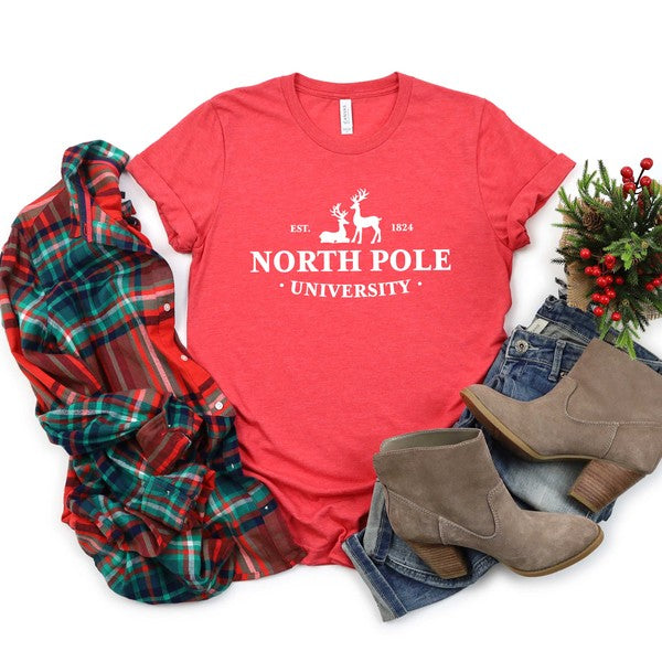 North Pole University Short Sleeve Graphic Tee