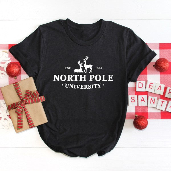 North Pole University Short Sleeve Graphic Tee