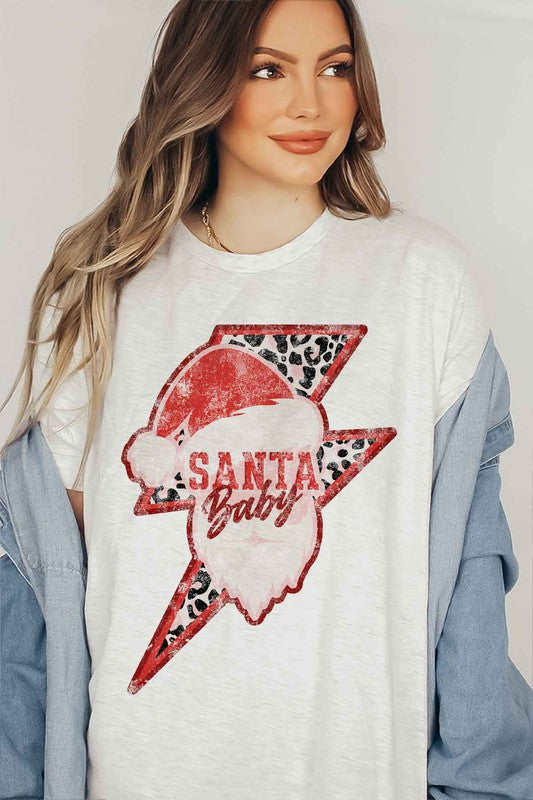 SANTA CHRISTMAS GRAPHIC PLUS SIZE TEE / T-SHIRT