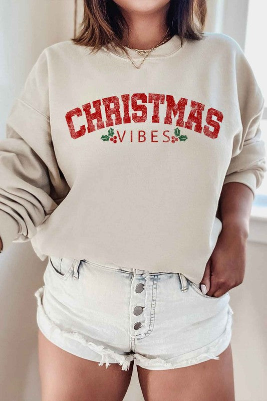 CHRISTMAS VIBES GRAPHIC SWEATSHIRT