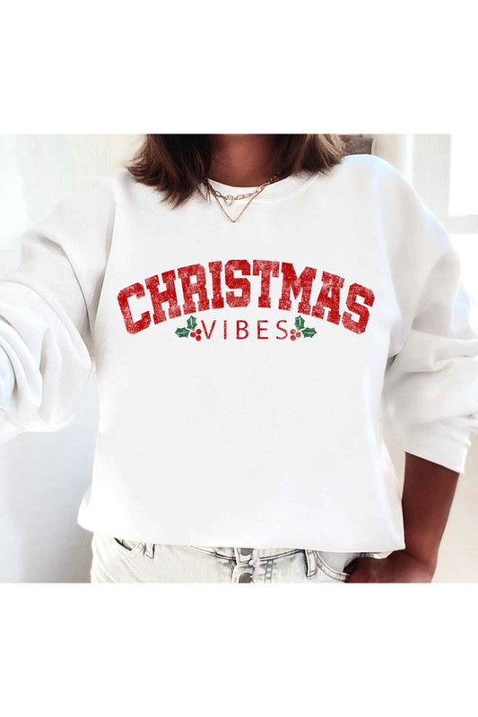 CHRISTMAS VIBES GRAPHIC SWEATSHIRT PLUS SIZE