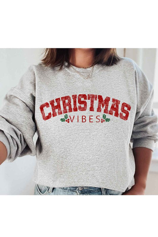 CHRISTMAS VIBES GRAPHIC SWEATSHIRT PLUS SIZE