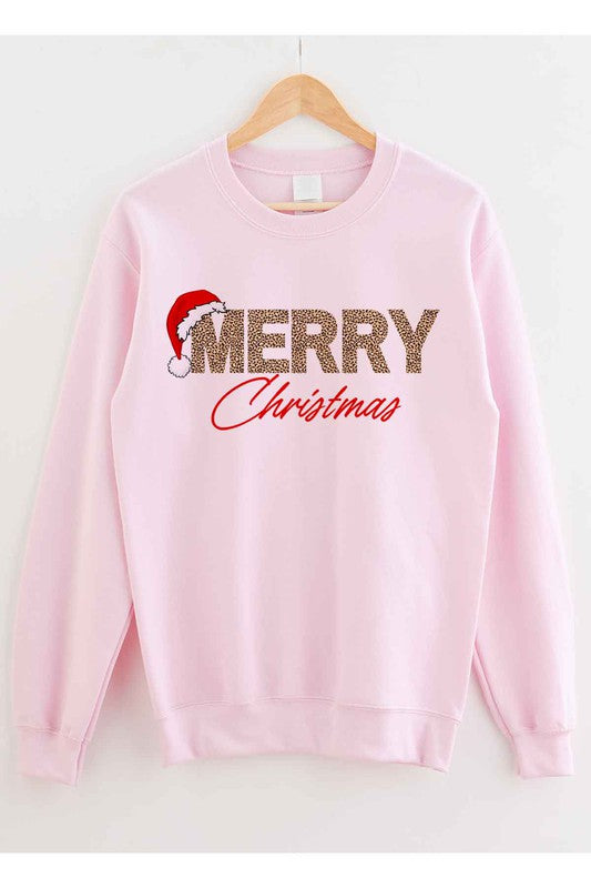 MERRY CHRISTMAS GRAPHIC PLUS SIZE SWEATSHIRT